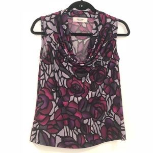 Purple, Silver and Black Flower Top